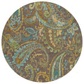 8 Round Chocolate Round Paisley Washable Non Skid Indoor Outdoor Area Rug