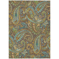 9 X 12 Chocolate Paisley Washable Non Skid Indoor Outdoor Area Rug