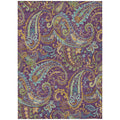 10 X 14 Purple Paisley Washable Non Skid Indoor Outdoor Area Rug