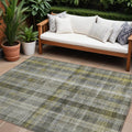 10 X 14 Gray Plaid Washable Non Skid Indoor Outdoor Area Rug