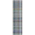 8 Runner Green Plaid Washable Non Skid Indoor Outdoor Runner Rug