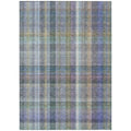 10 X 14 Green Plaid Washable Non Skid Indoor Outdoor Area Rug