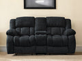 77 Black Manual Reclining Loveseat With Storage