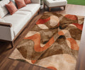 5 X 8 Chocolate Abstract Washable Non Skid Indoor Outdoor Area Rug