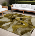 10 X 14 Coffee Abstract Washable Non Skid Indoor Outdoor Area Rug