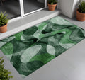 3 X 5 Fern Green Abstract Washable Non Skid Indoor Outdoor Area Rug