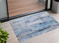 3 X 5 Blue Washable Non Skid Indoor Outdoor Area Rug