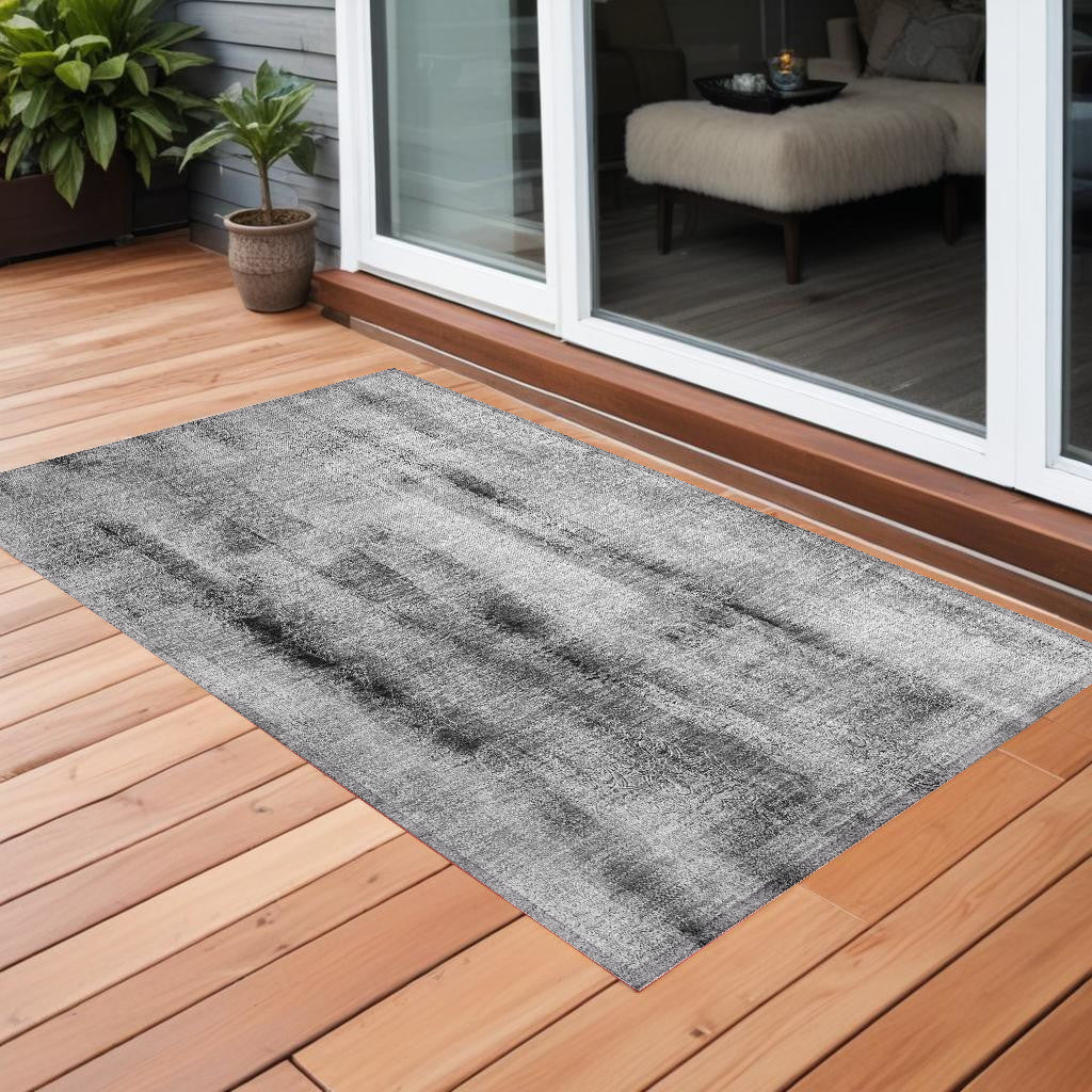 3 X 5 Gray Washable Non Skid Indoor Outdoor Area Rug
