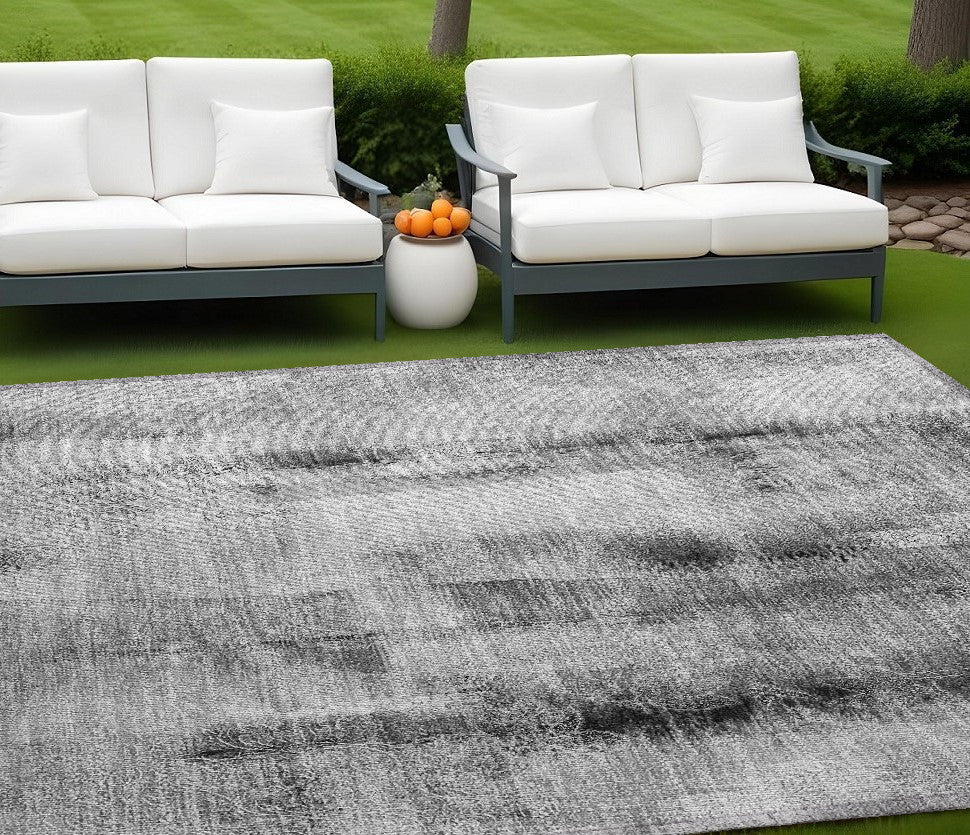 9 X 12 Gray Washable Non Skid Indoor Outdoor Area Rug