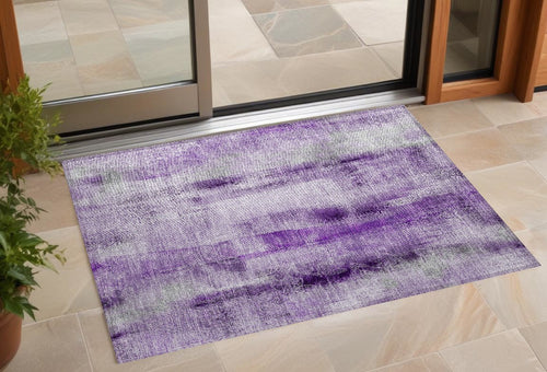 2 X 3 Purple Washable Non Skid Indoor Outdoor Area Rug