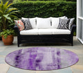 8 Round Purple Round Washable Non Skid Indoor Outdoor Area Rug