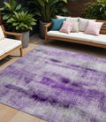 8 X 10 Purple Washable Non Skid Indoor Outdoor Area Rug
