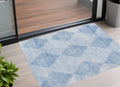 2 X 3 Blue Geometric Washable Non Skid Indoor Outdoor Area Rug