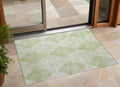 2 X 3 Mint Green Geometric Washable Non Skid Indoor Outdoor Area Rug