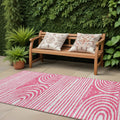 8 Runner Blush Abstract Washable Non Skid Indoor Outdoor Runner Rug