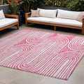 10 X 14 Blush Abstract Washable Non Skid Indoor Outdoor Area Rug