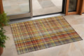 3 X 5 Orange Plaid Washable Non Skid Indoor Outdoor Area Rug