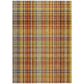 10 X 14 Orange Plaid Washable Non Skid Indoor Outdoor Area Rug