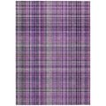 10 X 14 Purple Plaid Washable Non Skid Indoor Outdoor Area Rug