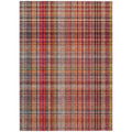 10 X 14 Red Plaid Washable Non Skid Indoor Outdoor Area Rug