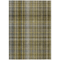10 X 14 Taupe Plaid Washable Non Skid Indoor Outdoor Area Rug