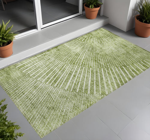 2 X 3 Sage Abstract Washable Non Skid Indoor Outdoor Area Rug