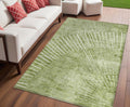 5 X 8 Sage Abstract Washable Non Skid Indoor Outdoor Area Rug