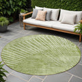 8 Round Sage Round Abstract Washable Non Skid Indoor Outdoor Area Rug