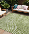 10 X 14 Sage Abstract Washable Non Skid Indoor Outdoor Area Rug