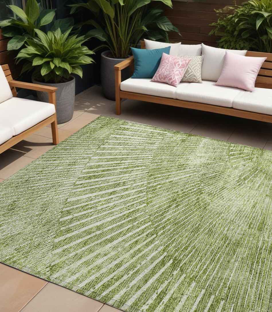 10 X 14 Sage Abstract Washable Non Skid Indoor Outdoor Area Rug