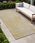8 Runner Wheat Abstract Washable Non Skid Indoor Outdoor Runner Rug