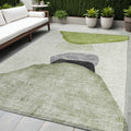 5 X 8 Green Black and Gray Abstract Washable Non Skid Indoor Outdoor Area Rug