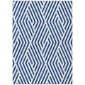 8 X 10 Navy and White Geometric Washable Non Skid Indoor Outdoor Area Rug