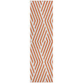 8 Runner Orange and White Geometric Washable Non Skid Indoor Outdoor Runner Rug