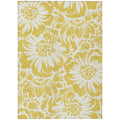8 X 10 Gold Floral Washable Non Skid Indoor Outdoor Area Rug