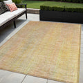 5 X 8 Yellow and Orange Striped Washable Non Skid Indoor Outdoor Area Rug