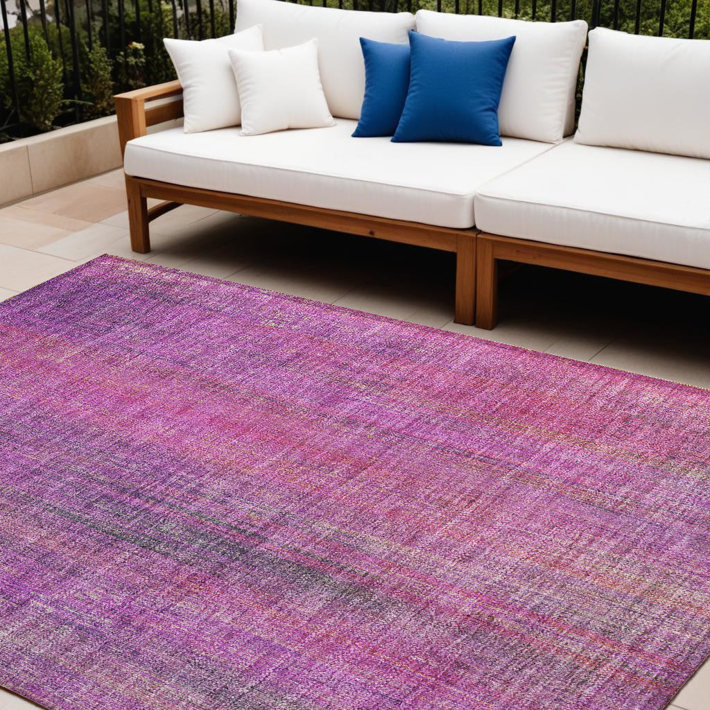 9 X 12 Lilac Striped Washable Non Skid Indoor Outdoor Area Rug