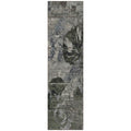 8 Runner Gray Dark Green and Black Floral Washable Non Skid Indoor Outdoor Runner Rug