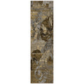 8 Runner Brown Terracotta and Gray Floral Washable Non Skid Indoor Outdoor Runner Rug
