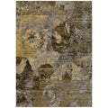 10 X 14 Brown Terracotta and Gray Floral Washable Non Skid Indoor Outdoor Area Rug