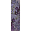 8 Runner Purple and Green Floral Washable Non Skid Indoor Outdoor Runner Rug