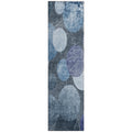 8 Runner Gray and Blue Abstract Washable Non Skid Indoor Outdoor Runner Rug