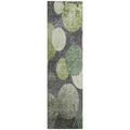 8 Runner Green and Gray Abstract Washable Non Skid Indoor Outdoor Runner Rug