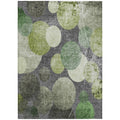 10 X 14 Green and Gray Abstract Washable Non Skid Indoor Outdoor Area Rug