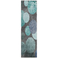 8 Runner Gray Blue and Purple Abstract Washable Non Skid Indoor Outdoor Runner Rug