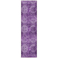 8 Runner Eggplant Floral Medallion Washable Non Skid Indoor Outdoor Runner Rug