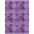 8 X 10 Eggplant Floral Medallion Washable Non Skid Indoor Outdoor Area Rug