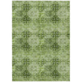 10 X 14 Olive Green Floral Medallion Washable Non Skid Indoor Outdoor Area Rug