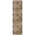 8 Runner Taupe Floral Medallion Washable Non Skid Indoor Outdoor Runner Rug