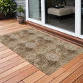 3 X 5 Taupe Floral Medallion Washable Non Skid Indoor Outdoor Area Rug